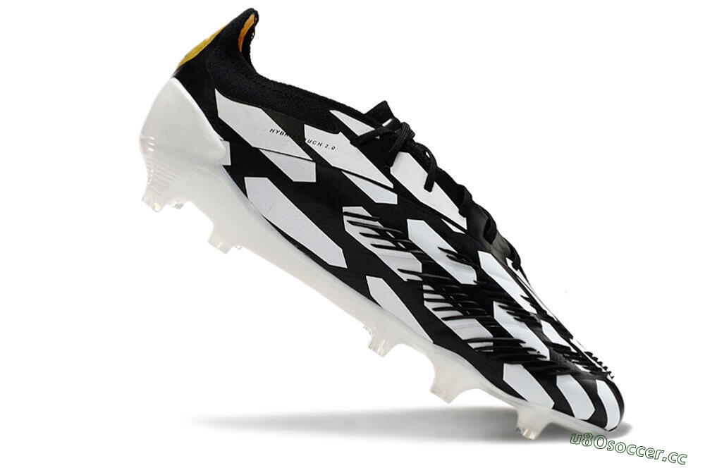 Men's Adidas Predator 24 Elite FG Firm Ground Low-Tops Football Boots - White/Black/Gold 4