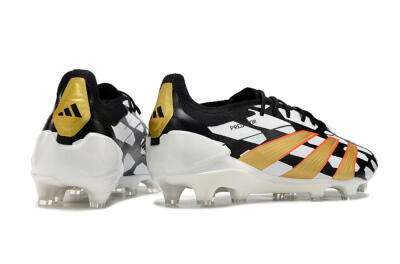 Men's Adidas Predator 24 Elite FG Firm Ground Low-Tops Football Boots - White/Black/Gold