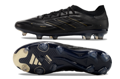 Men's Adidas Copa Pure 2+ FG Firm Ground Low-Tops Football Boots - Black/Gold/Blue