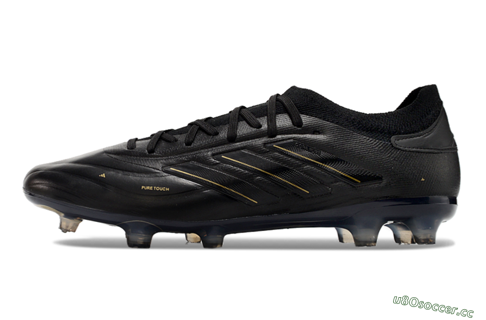 Men's Adidas Copa Pure 2+ FG Firm Ground Low-Tops Football Boots - Black/Gold/Blue 0