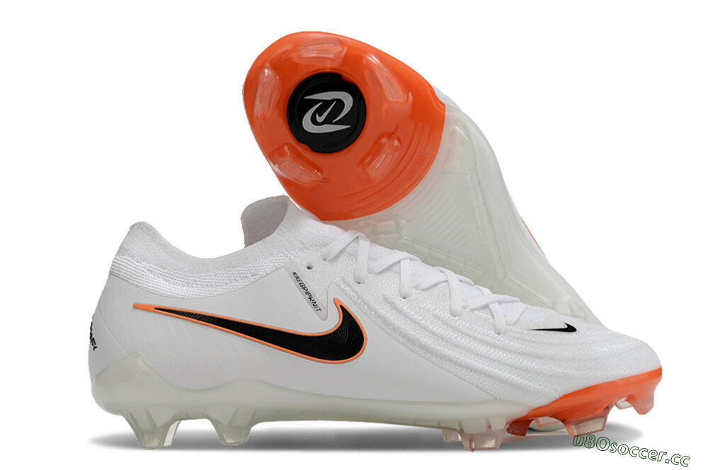 Men's Nike Phantom Luna Elite NU FG Firm Ground Low-Tops Football Boots - White/Black/Orange 2
