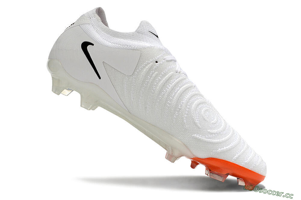 Men's Nike Phantom Luna Elite NU FG Firm Ground Low-Tops Football Boots - White/Black/Orange 4