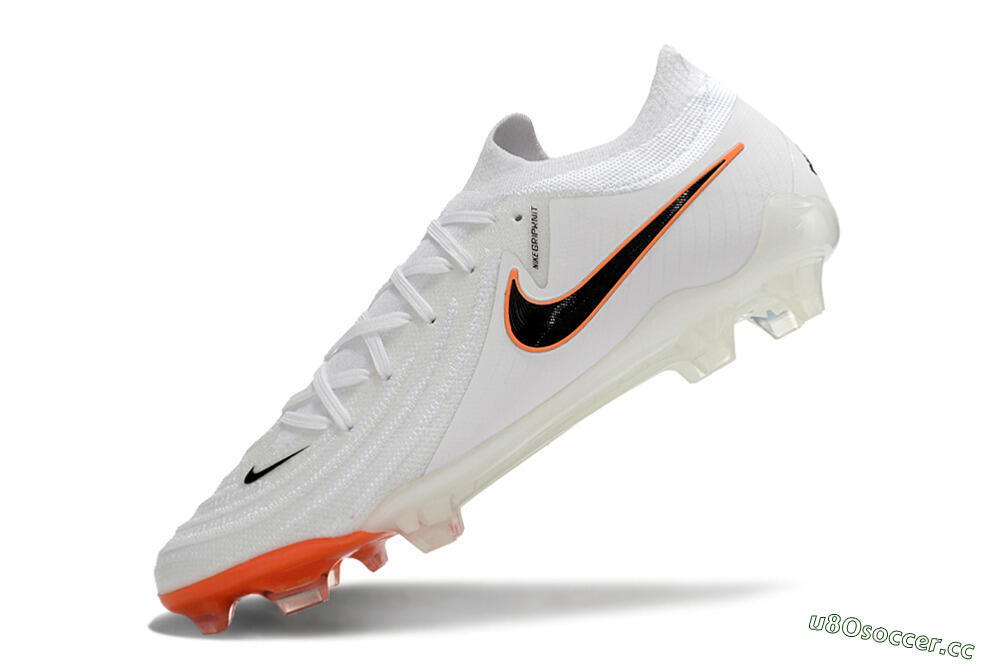 Men's Nike Phantom Luna Elite NU FG Firm Ground Low-Tops Football Boots - White/Black/Orange 5