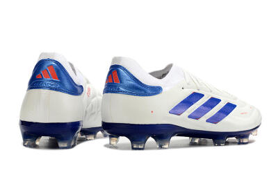 Men's Adidas Copa Pure 2+ FG Firm Ground Low-Tops Football Boots - White/Blue/Red