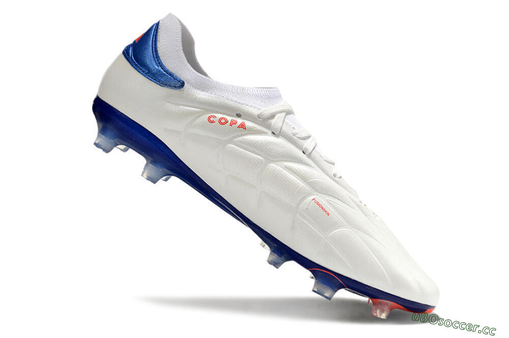 Men's Adidas Copa Pure 2+ FG Firm Ground Low-Tops Football Boots - White/Blue/Red 4