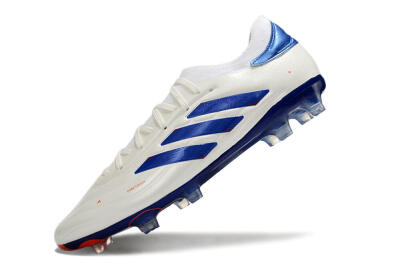 Men's Adidas Copa Pure 2+ FG Firm Ground Low-Tops Football Boots - White/Blue/Red