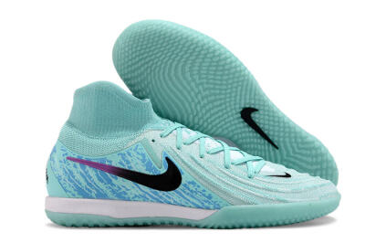 Men's Nike Phantom Luna Elite NU IC Indoor & Futsal High-Tops Football Shoes - Jade/Black/Purple
