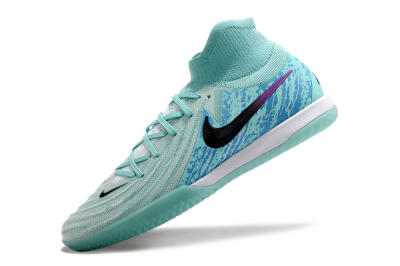 Men's Nike Phantom Luna Elite NU IC Indoor & Futsal High-Tops Football Shoes - Jade/Black/Purple