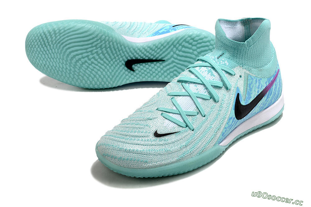 Men's Nike Phantom Luna Elite NU IC Indoor & Futsal High-Tops Football Shoes - Jade/Black/Purple 3