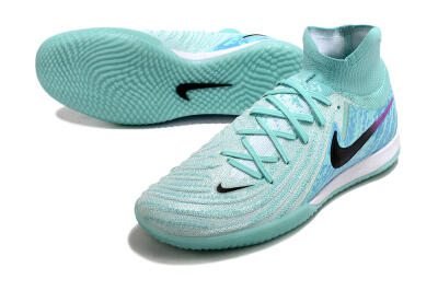 Men's Nike Phantom Luna Elite NU IC Indoor & Futsal High-Tops Football Shoes - Jade/Black/Purple