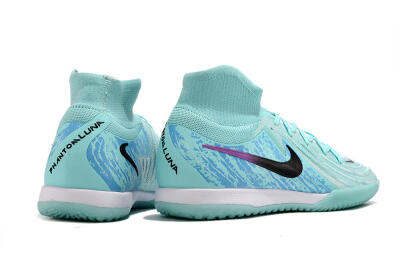 Men's Nike Phantom Luna Elite NU IC Indoor & Futsal High-Tops Football Shoes - Jade/Black/Purple