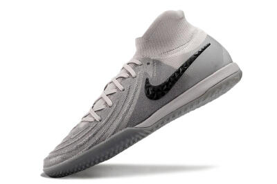 Men's Nike Phantom Luna Elite NU IC Indoor & Futsal High-Tops Football Shoes - Grey/Black/White