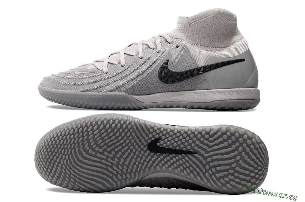 Men's Nike Phantom Luna Elite NU IC Indoor & Futsal High-Tops Football Shoes - Grey/Black/White 1