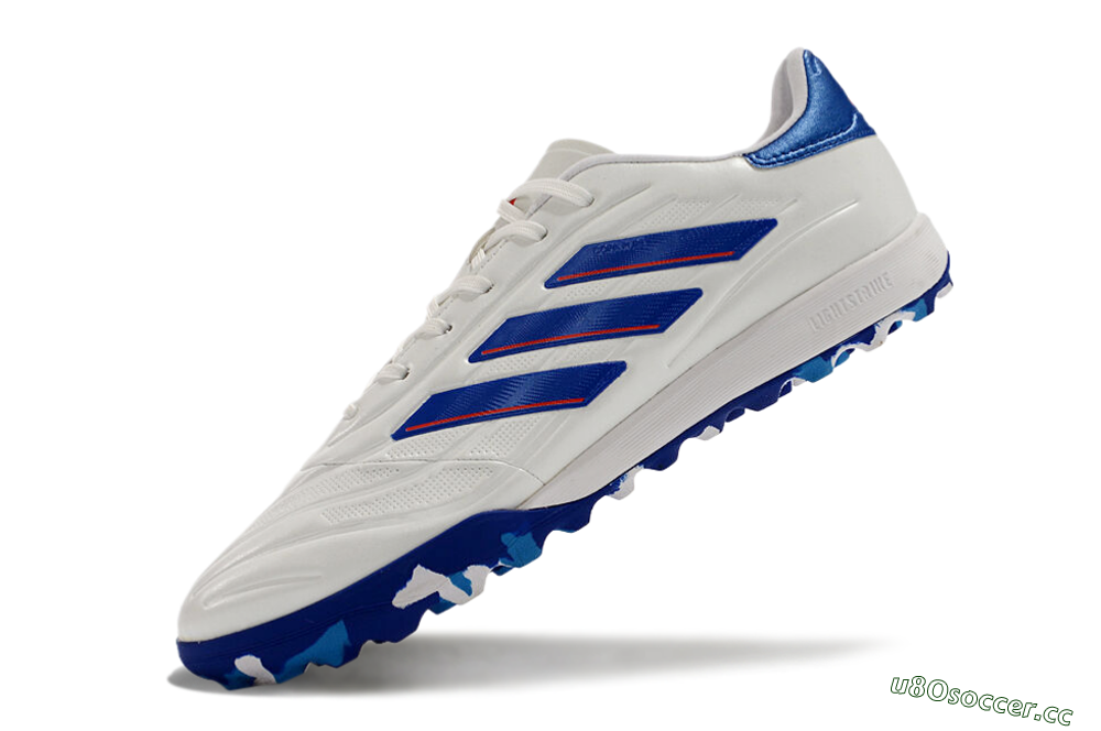 Men's Adidas Copa Pure.3 TF Artificial Turf Low-Tops Football Shoes - White/Blue/Red 5