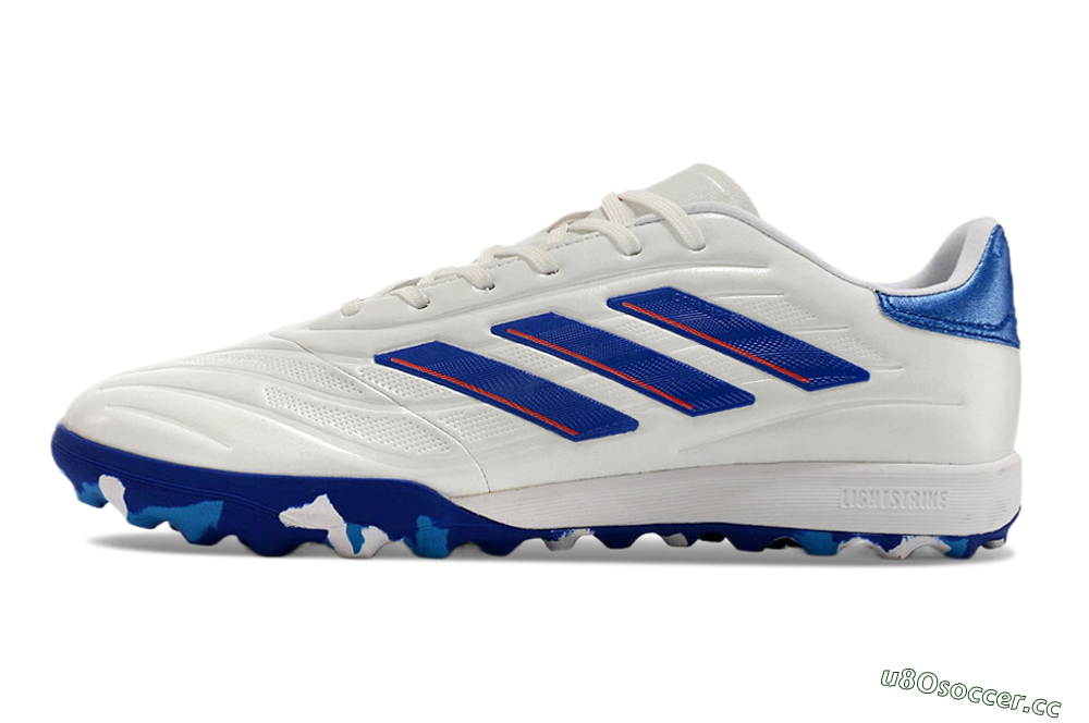 Men's Adidas Copa Pure.3 TF Artificial Turf Low-Tops Football Shoes - White/Blue/Red 0
