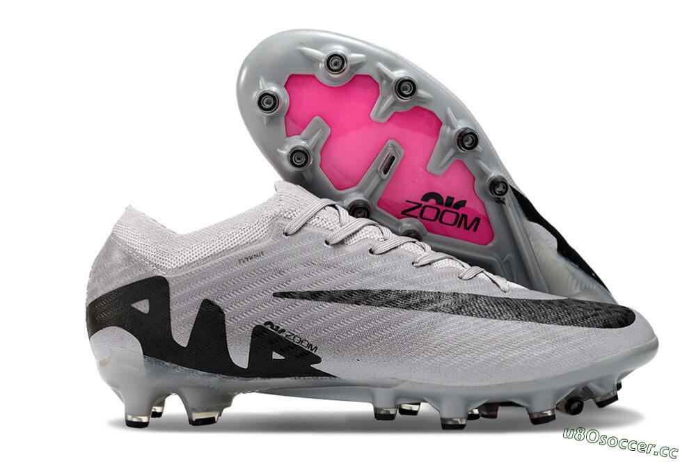 Men's Nike Air Zoom Mercurial Vapor 15 Elite AG Artificial Grass Low-Tops Football Boots - Grey/Black/Pink 2