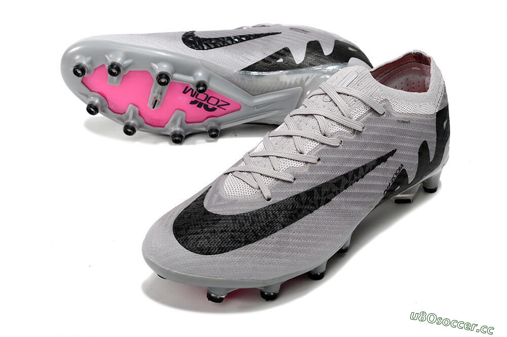Men's Nike Air Zoom Mercurial Vapor 15 Elite AG Artificial Grass Low-Tops Football Boots - Grey/Black/Pink 3