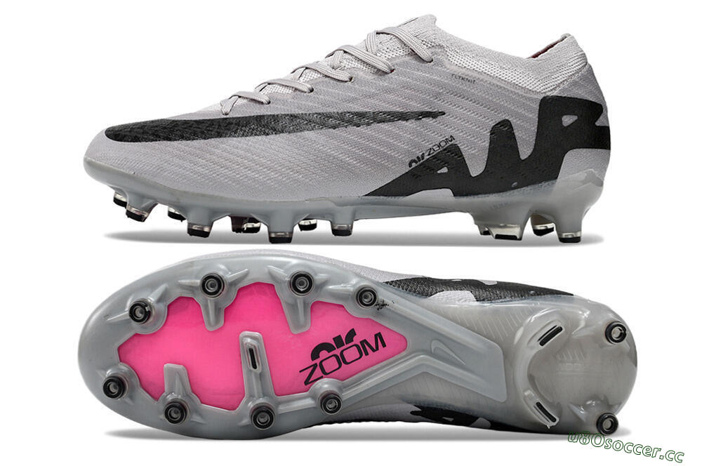 Men's Nike Air Zoom Mercurial Vapor 15 Elite AG Artificial Grass Low-Tops Football Boots - Grey/Black/Pink 1