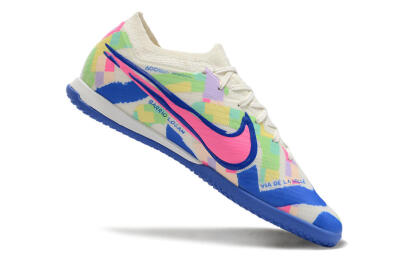 Men's Nike Air Zoom Mercurial Vapor 15 Elite IC Indoor & Futsal Low-Tops Football Shoes - White/Blue/Pink/Yellow