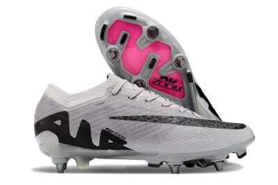 Men's Nike Air Zoom Mercurial Vapor 15 Elite SG Soft Ground Low-Tops Football Boots - Grey/Black/Pink