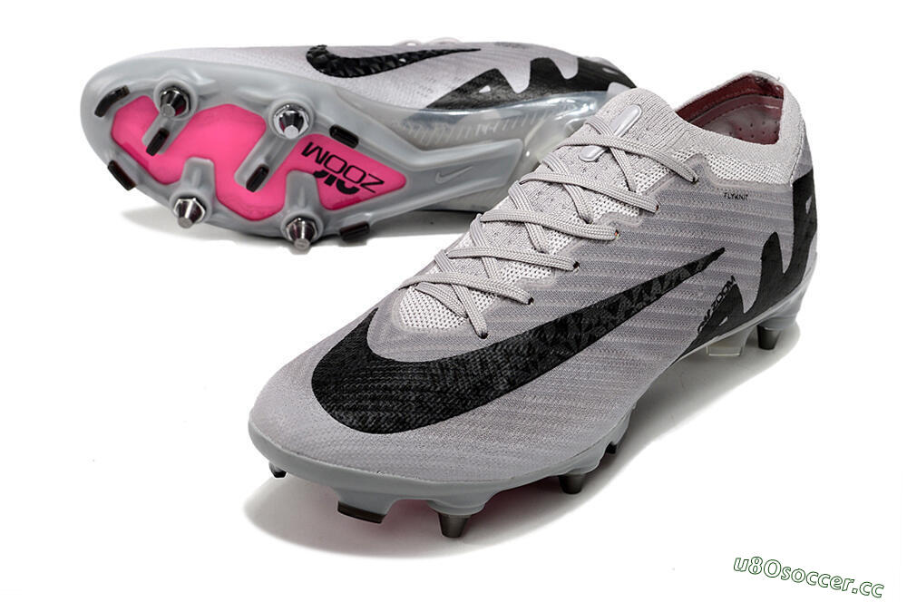 Men's Nike Air Zoom Mercurial Vapor 15 Elite SG Soft Ground Low-Tops Football Boots - Grey/Black/Pink 3
