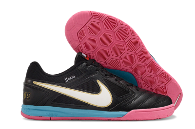 Men's Supre x Nike SB Gato IC Indoor & Futsal Low-Tops Football Shoes - Black/White/Blue/Pink