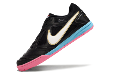Men's Supre x Nike SB Gato IC Indoor & Futsal Low-Tops Football Shoes - Black/White/Blue/Pink