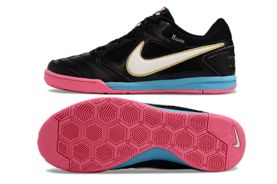 Men's Supre x Nike SB Gato IC Indoor & Futsal Low-Tops Football Shoes - Black/White/Blue/Pink