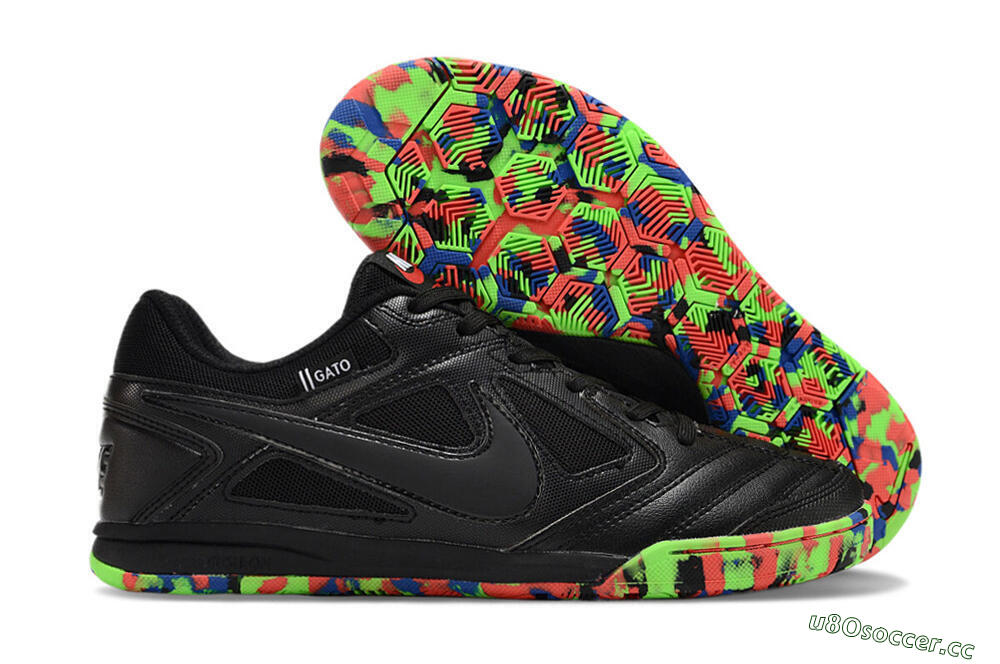 Men's Supre x Nike SB Gato IC Indoor & Futsal Low-Tops Football Shoes - Black/Red/Blue 2