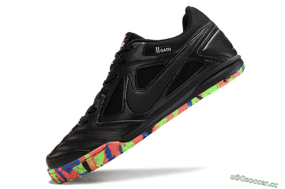 Men's Supre x Nike SB Gato IC Indoor & Futsal Low-Tops Football Shoes - Black/Red/Blue 5