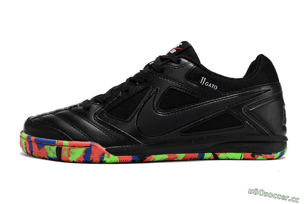 Men's Supre x Nike SB Gato IC Indoor & Futsal Low-Tops Football Shoes - Black/Red/Blue 0