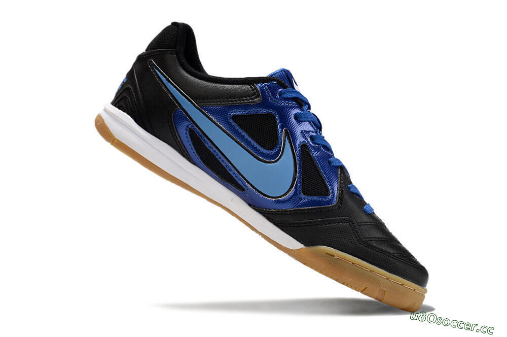 Men's Supre x Nike SB Gato IC Indoor & Futsal Low-Tops Football Shoes - Black/Blue/White 4
