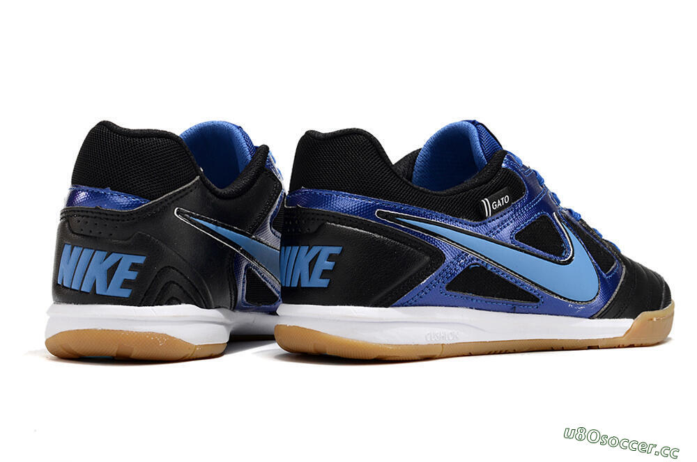 Men's Supre x Nike SB Gato IC Indoor & Futsal Low-Tops Football Shoes - Black/Blue/White 6