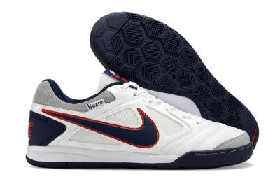 Men's Supre x Nike SB Gato IC Indoor & Futsal Low-Tops Football Shoes - White/Black/Red/Blue
