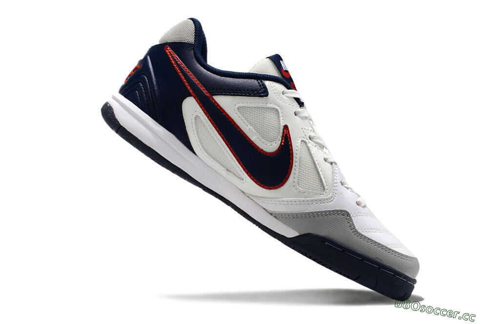 Men's Supre x Nike SB Gato IC Indoor & Futsal Low-Tops Football Shoes - White/Black/Red/Blue 4