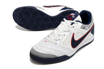 Men's Supre x Nike SB Gato IC Indoor & Futsal Low-Tops Football Shoes - White/Black/Red/Blue