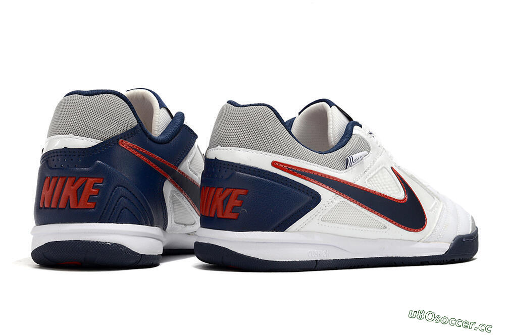 Men's Supre x Nike SB Gato IC Indoor & Futsal Low-Tops Football Shoes - White/Black/Red/Blue 6