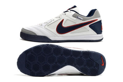 Men's Supre x Nike SB Gato IC Indoor & Futsal Low-Tops Football Shoes - White/Black/Red/Blue