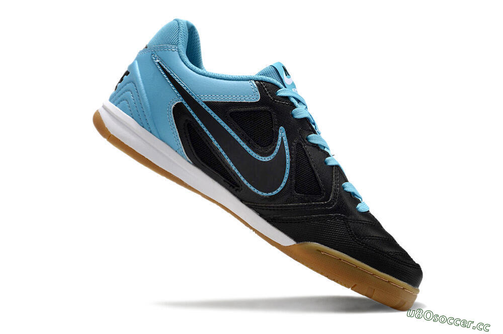 Men's Supre x Nike SB Gato IC Indoor & Futsal Low-Tops Football Shoes - Black/Blue/White 4