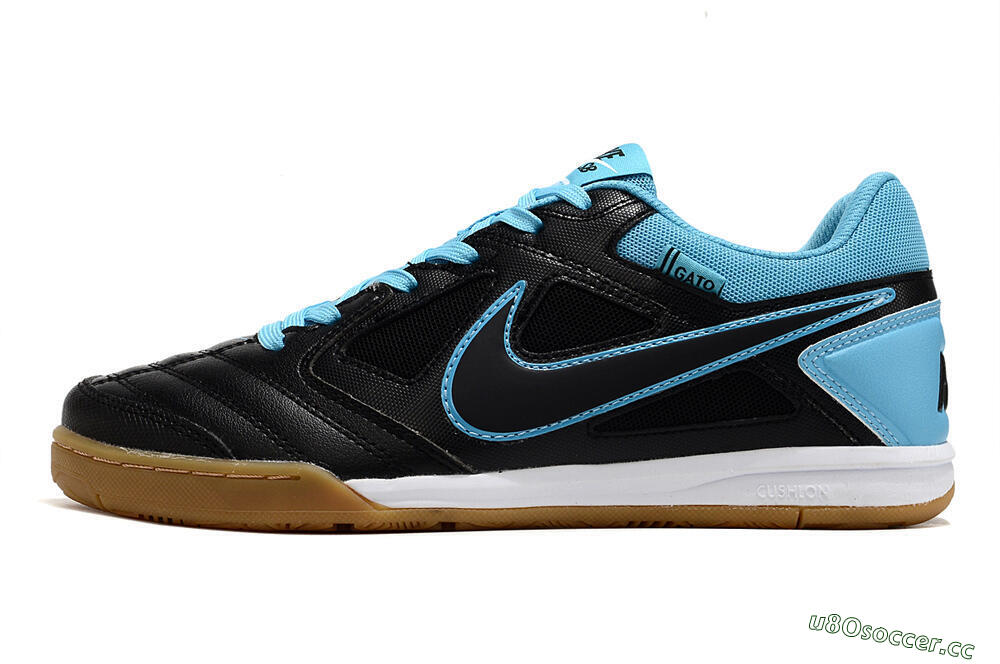 Men's Supre x Nike SB Gato IC Indoor & Futsal Low-Tops Football Shoes - Black/Blue/White 0