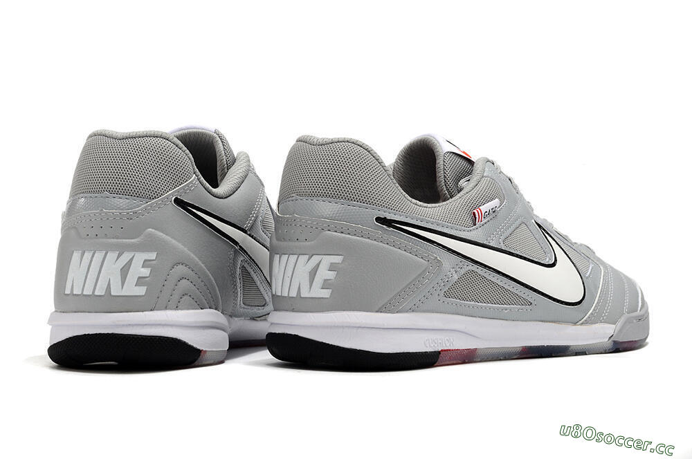 Men's Supre x Nike SB Gato IC Indoor & Futsal Low-Tops Football Shoes - Grey/White/Red/Black 6