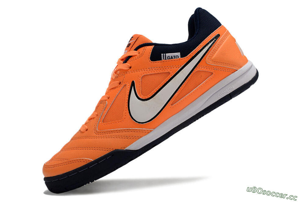 Men's Supre x Nike SB Gato IC Indoor & Futsal Low-Tops Football Shoes - Orange/White/Blue 5
