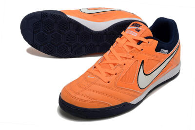 Men's Supre x Nike SB Gato IC Indoor & Futsal Low-Tops Football Shoes - Orange/White/Blue