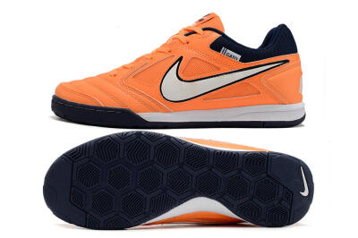 Men's Supre x Nike SB Gato IC Indoor & Futsal Low-Tops Football Shoes - Orange/White/Blue