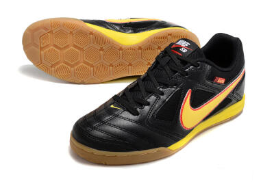 Men's Supre x Nike SB Gato IC Indoor & Futsal Low-Tops Football Shoes - Black/Yellow/Red