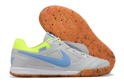 Men's Supre x Nike SB Gato IC Indoor & Futsal Low-Tops Football Shoes - Grey/Blue/Yellow