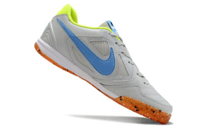 Men's Supre x Nike SB Gato IC Indoor & Futsal Low-Tops Football Shoes - Grey/Blue/Yellow