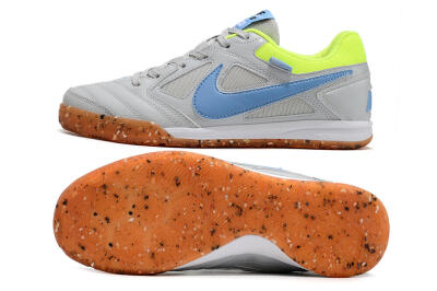 Men's Supre x Nike SB Gato IC Indoor & Futsal Low-Tops Football Shoes - Grey/Blue/Yellow
