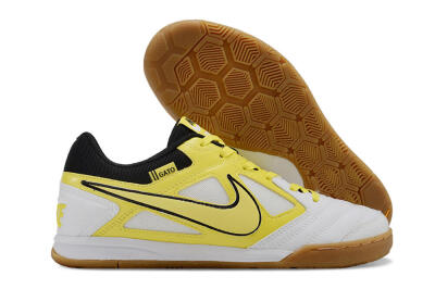 Men's Supre x Nike SB Gato IC Indoor & Futsal Low-Tops Football Shoes - White/Yellow/Black