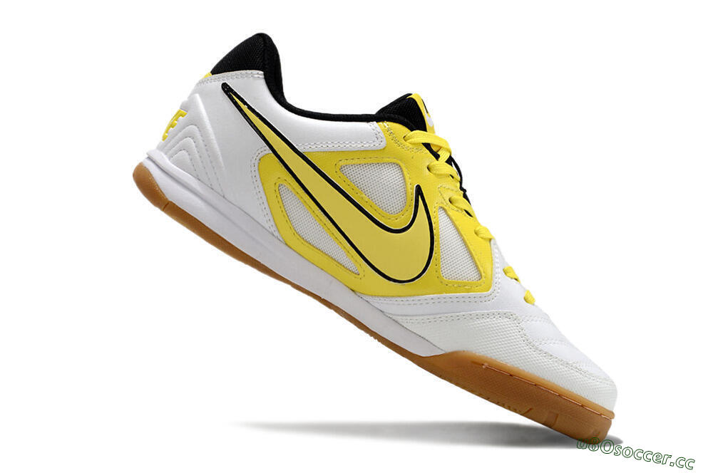 Men's Supre x Nike SB Gato IC Indoor & Futsal Low-Tops Football Shoes - White/Yellow/Black 4
